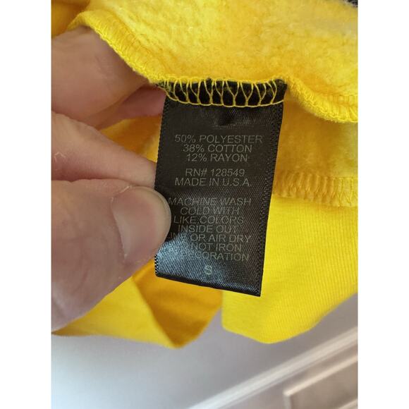 AVIATOR NATION Five Stripe Crewneck Sweatshirt In Lemon Yellow Sz S NWT $185 - Picture 4 of 9